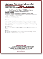 Certificate of RoHS and WEEE Compliance